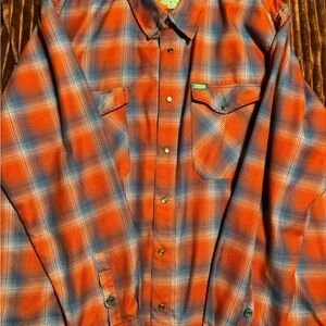DIXXON Orange and Blue Plaid Shirt